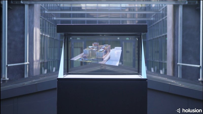 Hologramme de maquette de bâtiment immobiliers