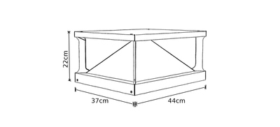 Schéma de dimensions du prism holusion